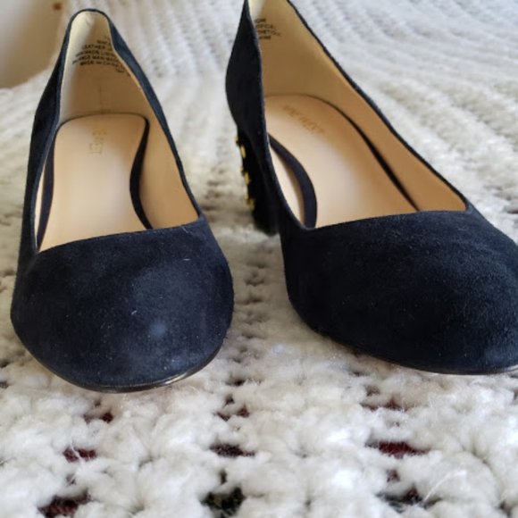 Nine West Navy Blue Suede Mid heel shoe - Picture 2 of 6